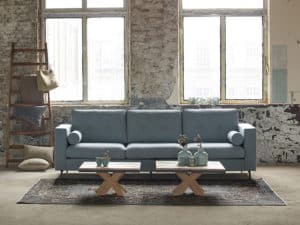Bank Emma 3 - rugkussens met 2 knopen