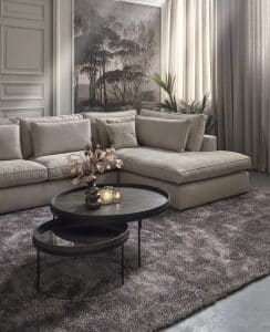 Annabelle corner sofa by Room108 in soft beige fabric