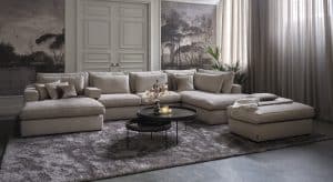 Annabelle corner sofa by Room108 in soft beige fabric