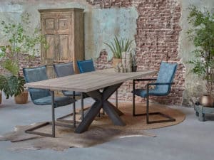 Eetkamertafel BIG Tree, metalen spider-poot (4 cm dik)