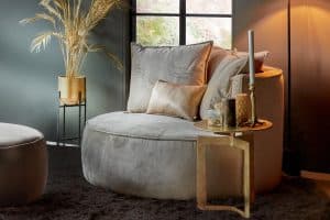 Grijze ronde loveseat Adele Room108