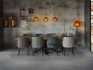 23. Eettafel 280 Cm Recht 8 Stoelen Spin Poot