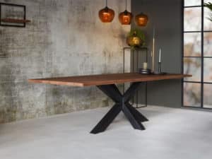 25. Eettafel 280 Cm Boomstam Spin Poot Schuin