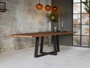 26. Eettafel 280 Cm Boomstam Trapeze Poot Schuin