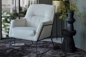 Ivoorkleurige boucle fauteuil rick smal