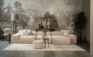 Ribstof bank met longchair