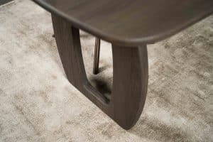 Dark wood Bordeaux dining table with matching wooden legs, available at Room 108