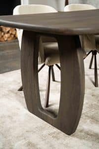 Dark wood Bordeaux dining table with matching wooden legs, available at Room 108