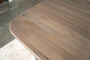 Dark wood Bordeaux dining table with matching wooden legs, available at Room 108