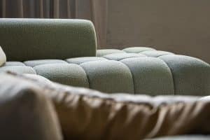Oriana corner sofa in greenish fabric, available at Room 108