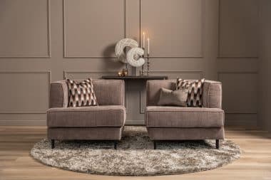 Stijlvolle hoekfauteuil die los of als bankopstelling te gebruiken is.