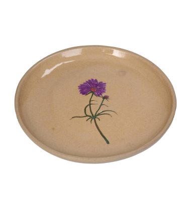 Bord bloemen beige