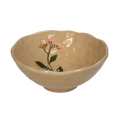 Kom bloem beige
