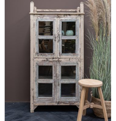 Unieke kast hout crème