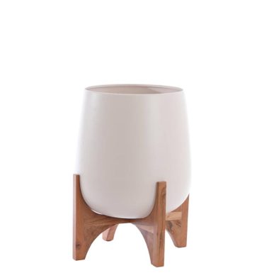 Pot Karuna hout mat crème