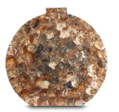 Loleo flat shell vase sedang amber