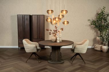 Eettafel Velvet round bruin