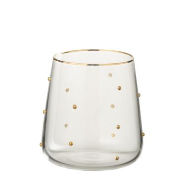 Drinkglas Stippen Glas Transparant/Goudkleurig