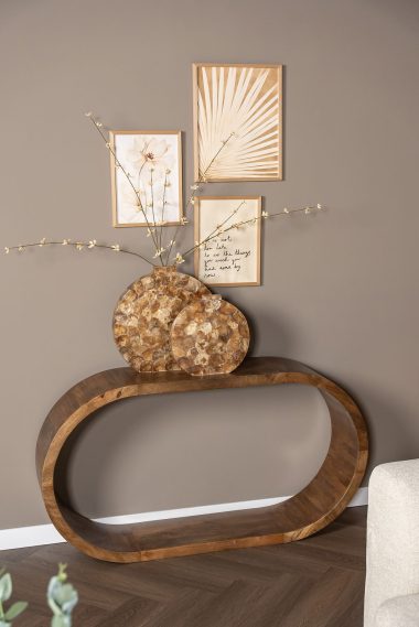 Loleo flat shell vase kecil amber